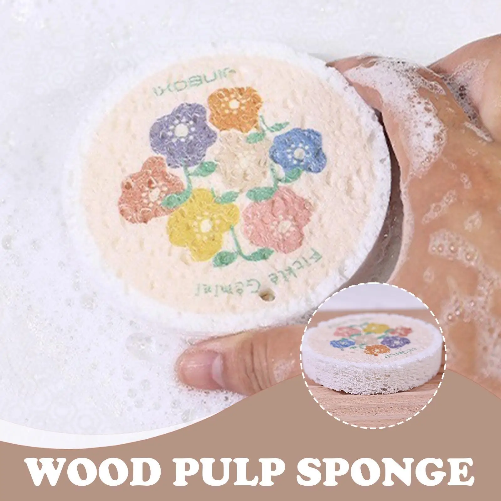 

Cartoon Wood Pulp Dishwashing Sponge Magic Cleaning Eraser Non-stick Oil Scouring Pad Bathroom Supplies Kitchen Tool Accessorie