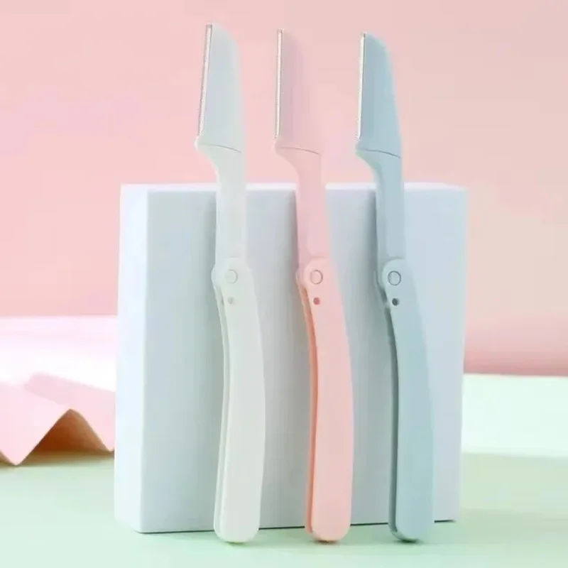 3 pezzi Pocketknife Profile per sopracciglia Rimozione dei peli Shaper per sopracciglia Rasoio epilatori facciali Trimmer per sopracciglia per donna Viso per le donne