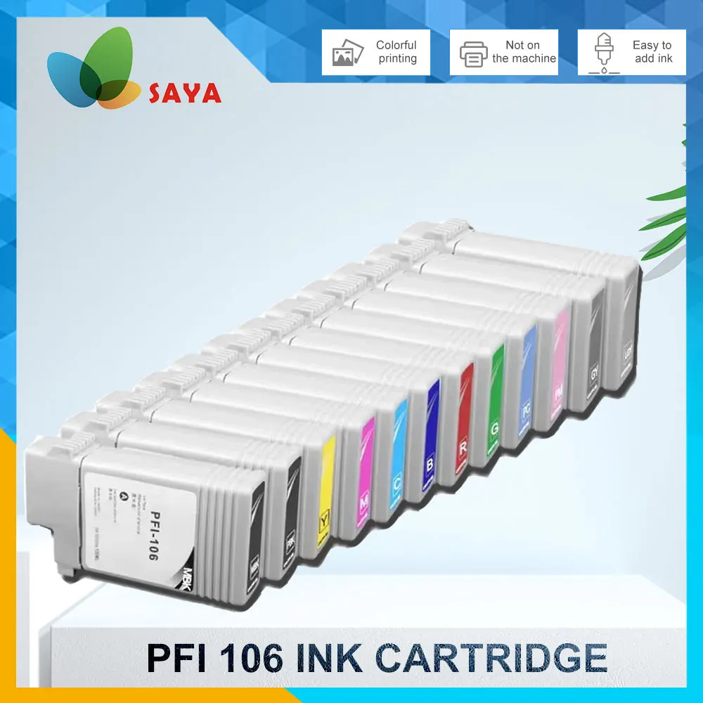 

PFI-106 PFI106 Compatible Ink Cartridge for Canon iPF6400S iPF6400 iPF6450 IPF6410 IPF6460 Printer Tank with Pigment Ink & Chip