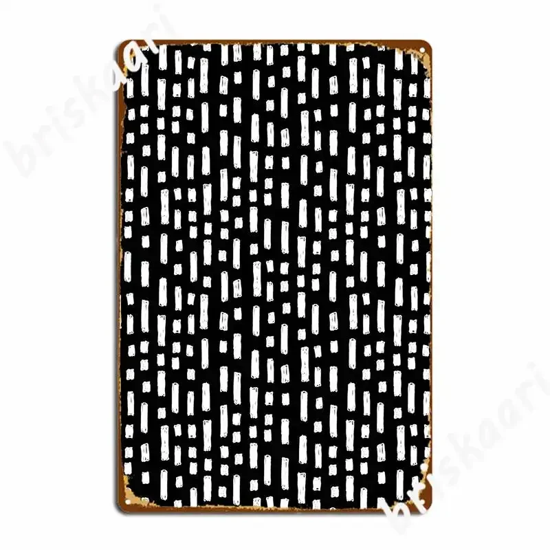 Linocut Dots And Dashed Stripes Spots Minimalist Metal Plaque Poster Home Create Wall Pub Design Mural Tin Sign Poster