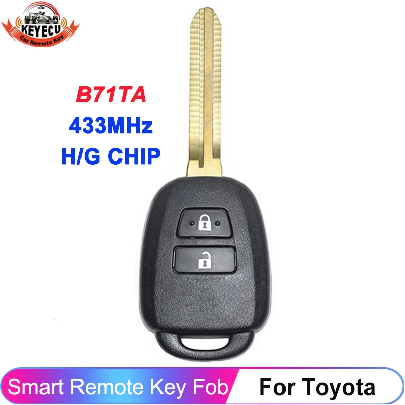 

KEYECU Remote Car Key FCC ID B71TA For Toyota Yaris Verso RAV4 2008 2009 2010 2015 With G H Chip Optional 89070-0D580 433MHz