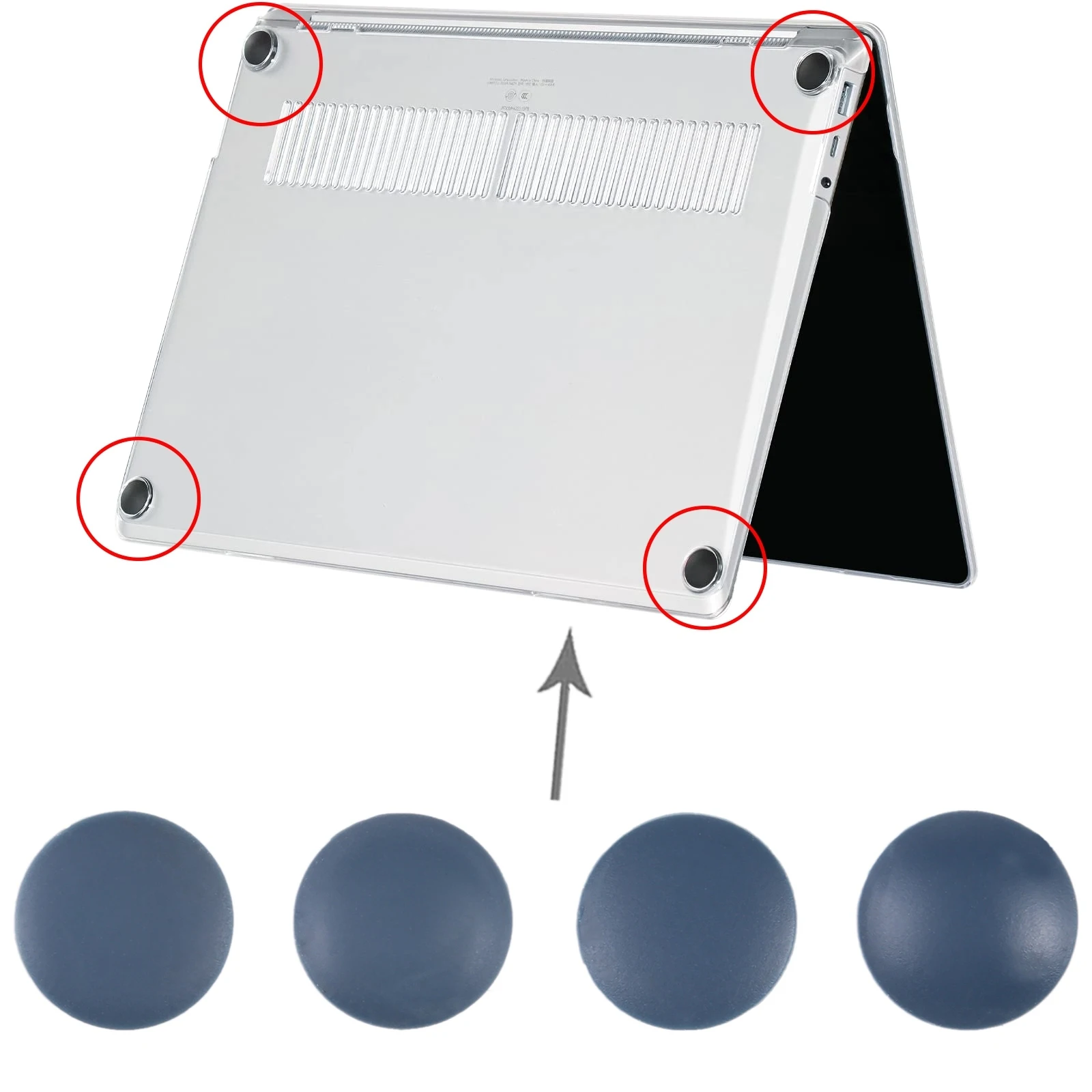 Almofada de borracha antiderrapante para laptop microsoft surface, 1 / 2 1769 13, 5 polegadas, 4 peças