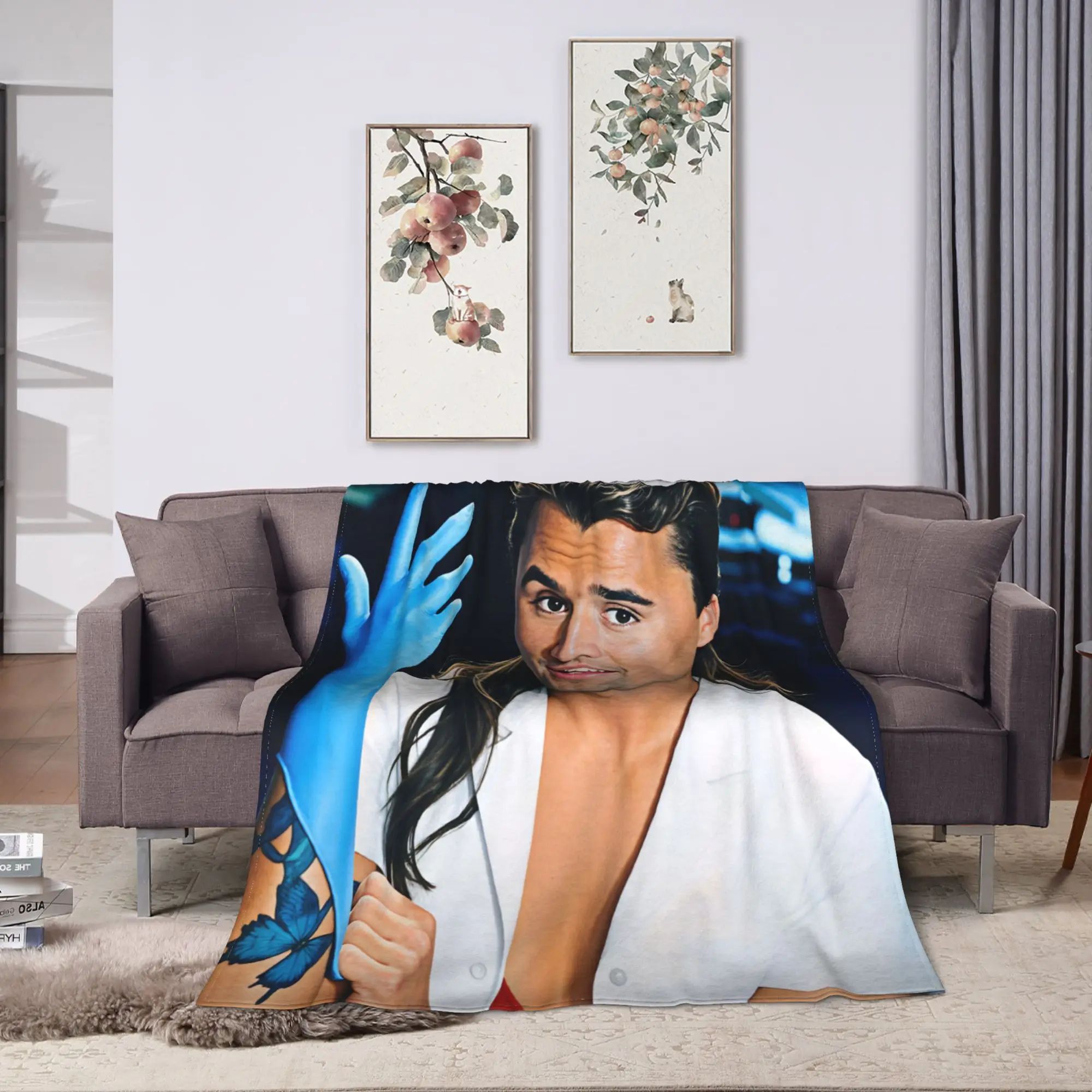 Charlie Kirk Blinkes 182 Nurse Cosplay Meme Soft Comfy Blanket Travel Car Bedding Throws Bedroom Flannel Bedspread Bed Cover