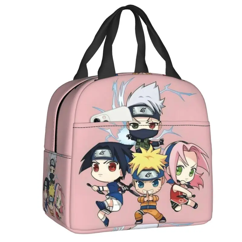 مخصص أنيمي N-Narutoes معزول أكياس الغداء للتخييم السفر مانعة للتسرب الحرارية برودة علب الاغذية النساء الأطفال