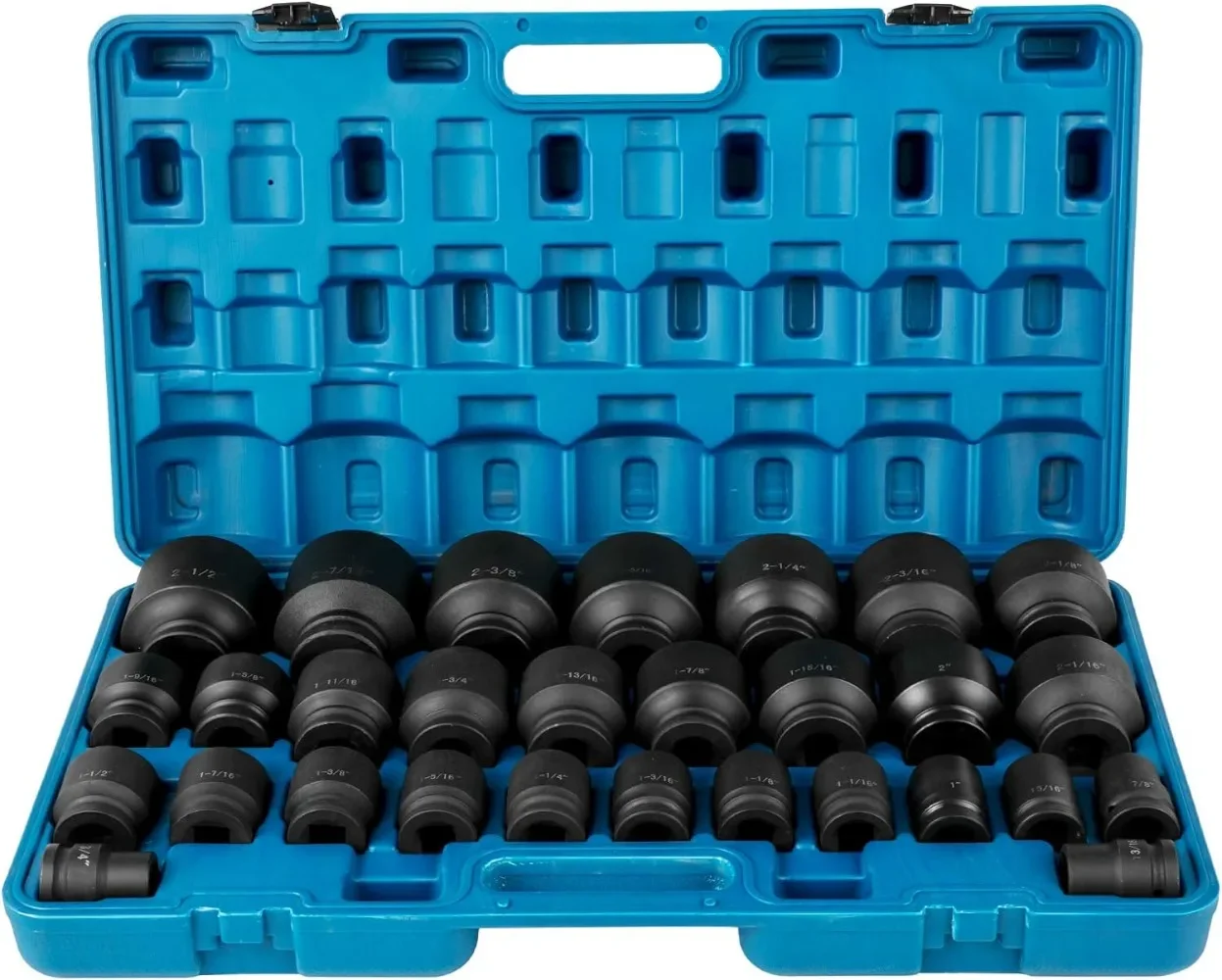 

Impact Socket Set 3/4 Inches 29 Piece, 6-Point Sockets CR-M0, 3/4 Inches Drive Socket Set Impact SAE 3/4 Inch - 2-1/2 Inch