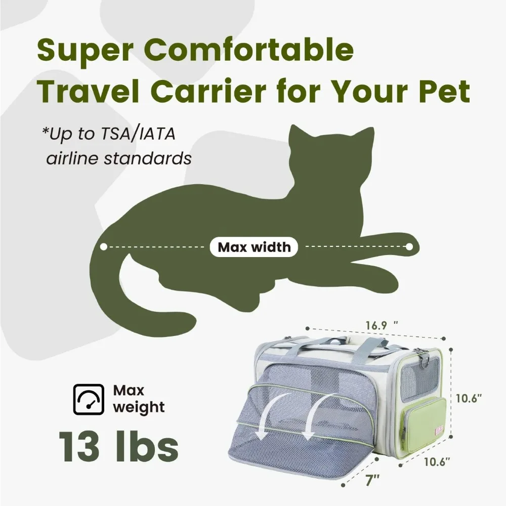 Imagem -03 - Soft Sided Dobrável Pet Travel Carrier Dobrável Pet Travel Bolsa Portátil Confortável Gato Cão