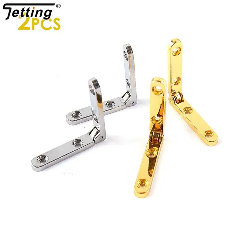 2Pcs 90 Degree Hinges Zinc Alloy Seven-letter Spring Hinge For Wooden Box Gift Jewellery Case Cabinet Furniture Hardware