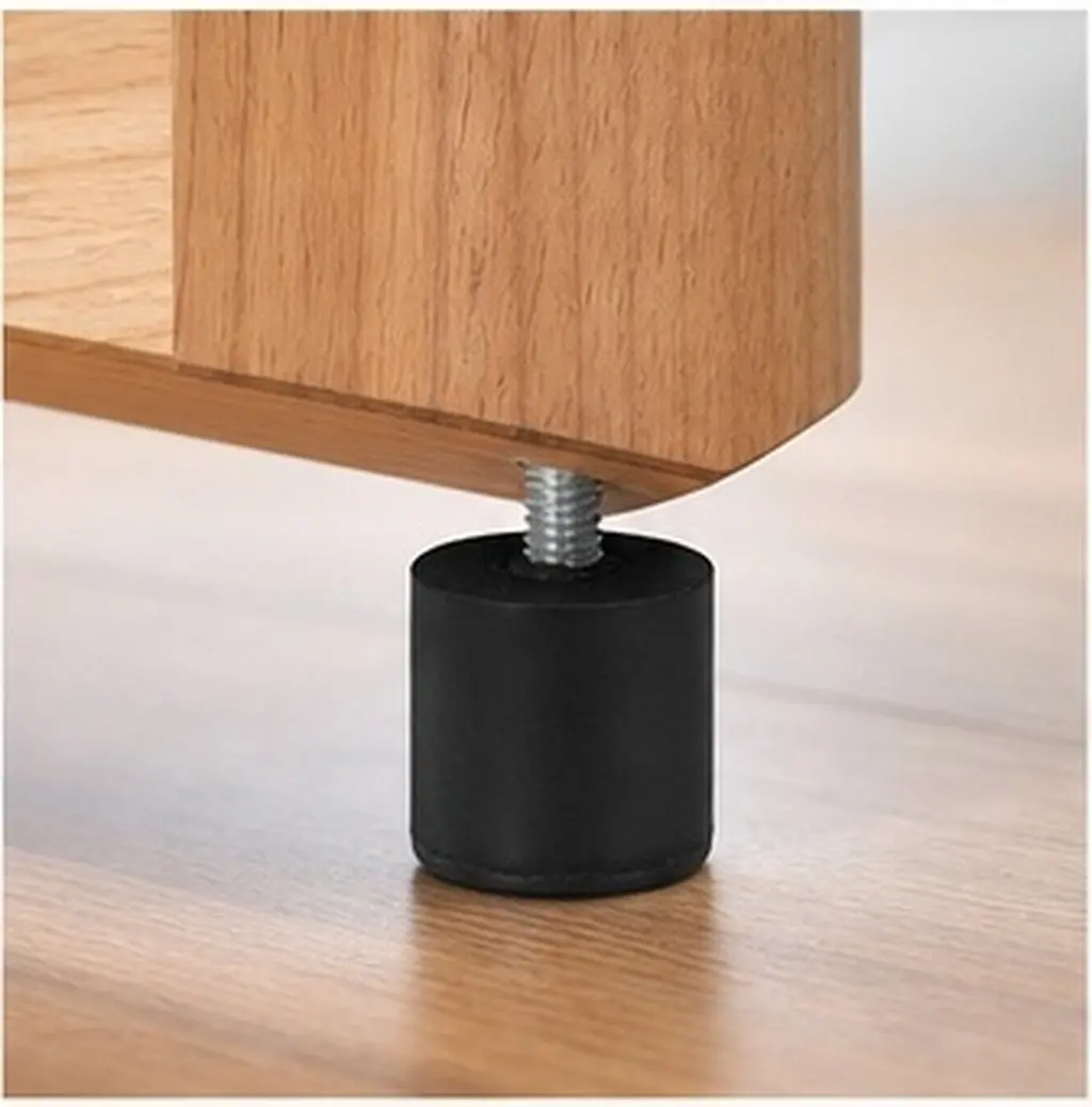 12Pcs Screw-in Adjustable Furniture Levelers M6 Rubber Feet Pads Table Cabinet Chair Height Adjuster Floor Protector Anti-Slip
