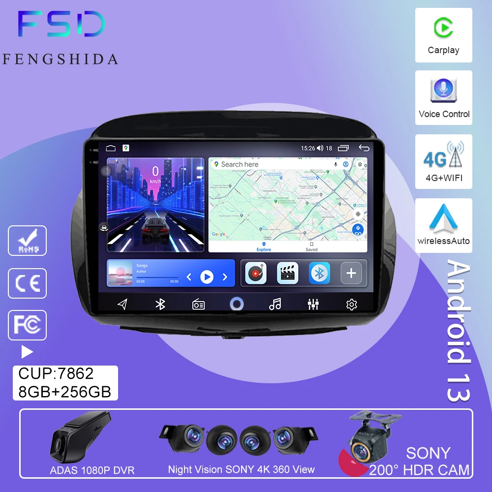 

Автомобильный Android 13 для Honda FRV FR-V EDIX 2004-2009 монитор экран Авто Радио Навигация стерео радио автомобиль No 2Din GPS видеоплеер