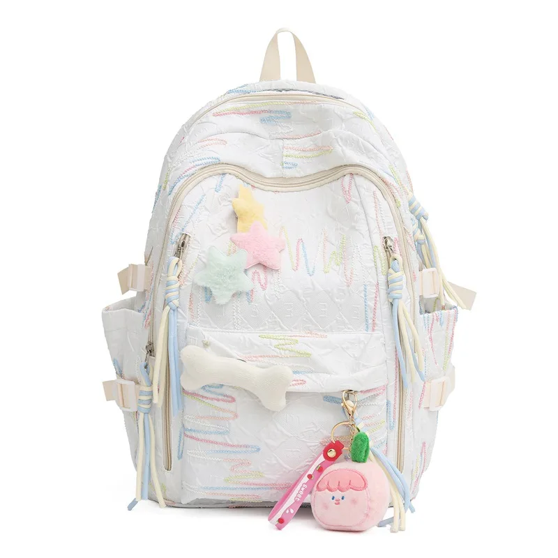 Zaini da donna Pendenti a stella Stile preppy coreano Carino Kawaii Dolce Verstaile Zaini leggeri di grande capacità per ragazza