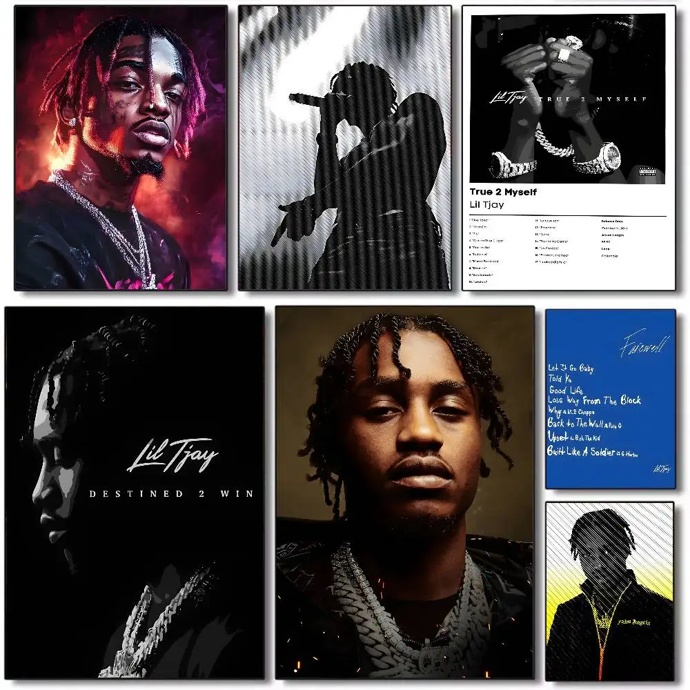 POP rapper album L-Lil T-Tjay poster art HD canvas advanced aesthetic Printing Paper Wall Art for Living Room Home Decor