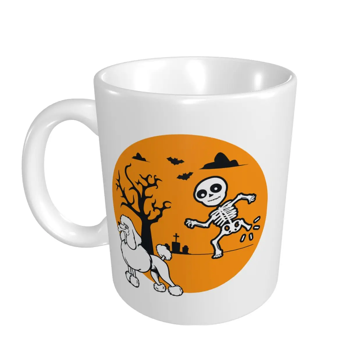 Mark Cup Mug Funny Skeleton Bone Dog Lovers Halloween Poodle Dog Coffee Mugs Tea Milk Water Cup Travel Mugs For Office Home