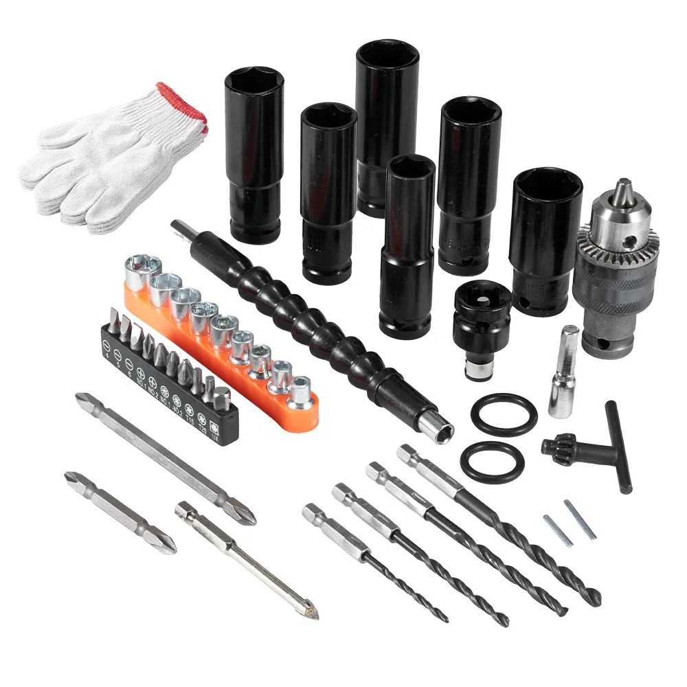 Imagem -06 - Elétrica Impact Wrench Soquete Adaptador Chuck Drive Collet Converter Kit Chaves de Fenda 44 Pcs Set