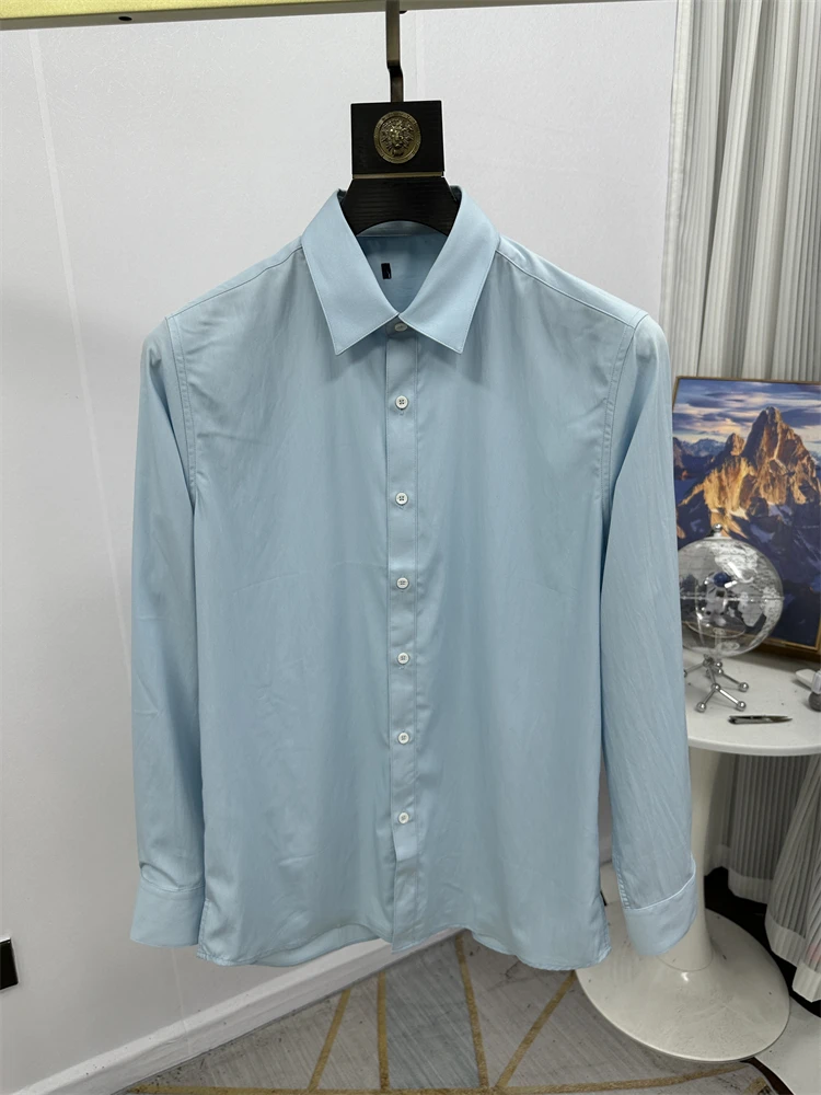 

Comfortable Lightweight Breathable Long Sve Casual irt for Men Soft All-Match Color Busin Casual Faion Urban ...