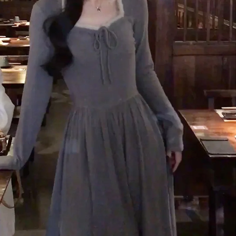 Vestidos femininos vestido de mangas compridas verão linho ditsy floral plissado bainha smocking leve doce resort férias respirável ol