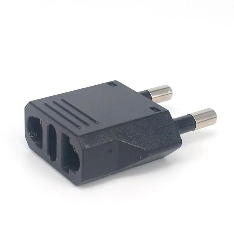 Adaptor Steker UE Adaptor Perjalanan CN US Ke EU KR Brasil Israel Hitam/Putih Adaptor Daya Steker Listrik Konverter Soket Outlet