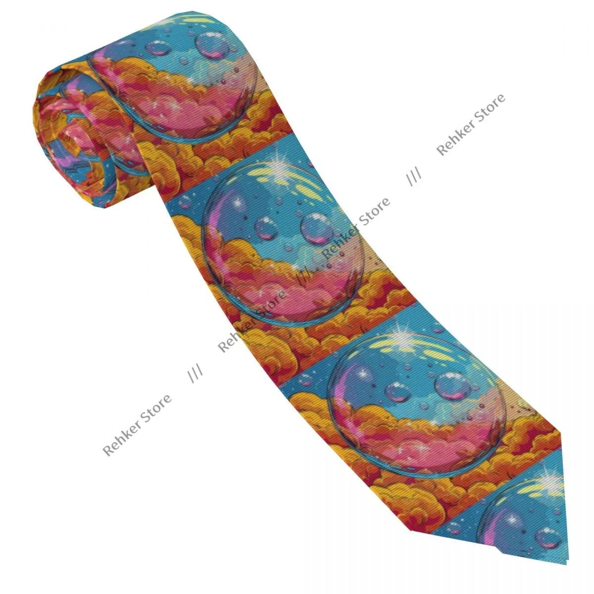 Formal Skinny Neckties Classic Men's Cartoon Bubble On Sky Wedding Tie Gentleman Narrow