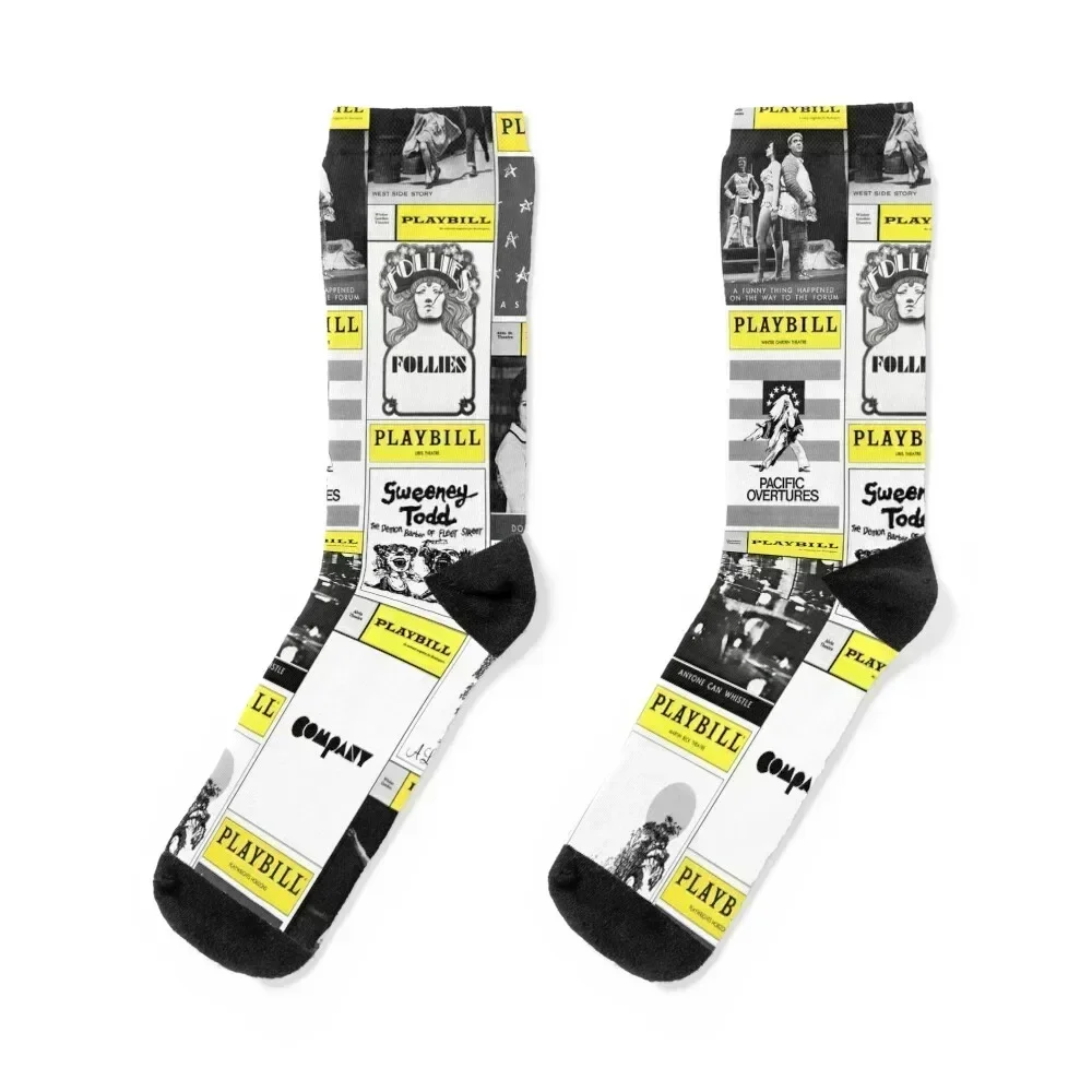 

Musical Playbills Socks new in's loose hiking gym Socks Women's Men's