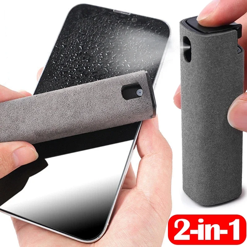 2In1 Microfiber Screen Cleaner Spray Bottle Set for Phone Ipad Screen Dust Removal Clean Cloth Wipe Iphone Cleaning Glasses Wipe