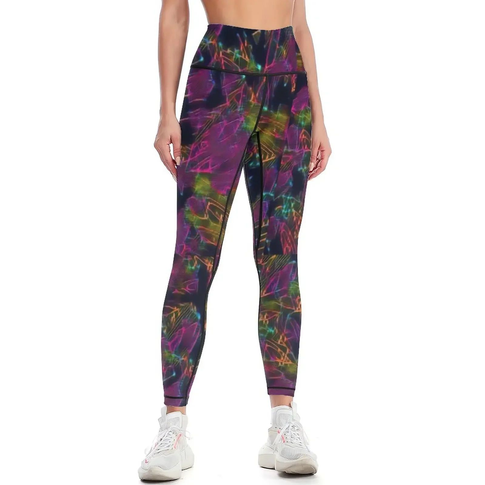 

Neon Space Debris Leggings high waist Sports pants woman push up fitness Sweatpants Womens Leggings