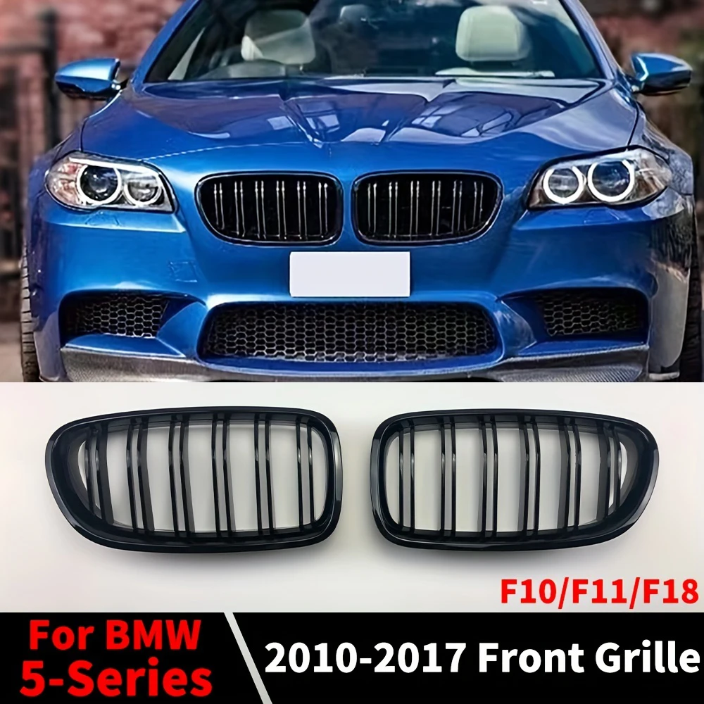 

Car Front Grille Kidney Racing Grill Gloss Black Grilles For BMW 5 Series F10 F11 F18 520 523 525 520d 530d 540i 10-17 Grills