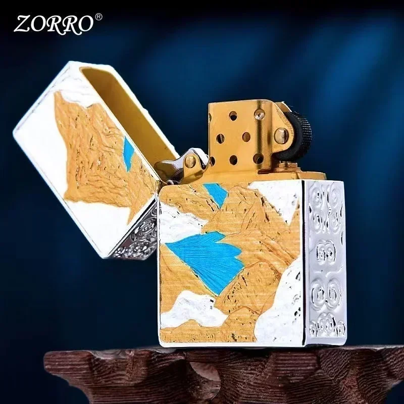 ZORRO-Briquet à kérosène coupe-vent en laiton RapArmor, meule classique, ville, cadeau exquis, gadgets pour fumeurs