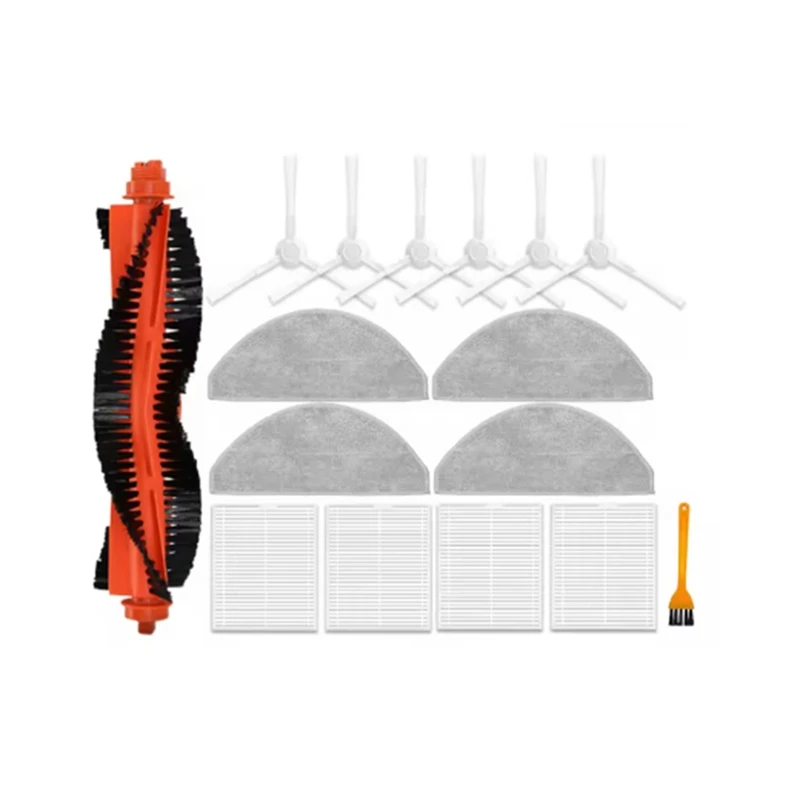 16 ชิ้นสําหรับ Xiaomi S20/D106 Sweeping Robot อุปกรณ์เสริมทําความสะอาดชิ้นส่วนเปลี่ยนหลักแปรงด้านข้าง Mop ชุดกรอง