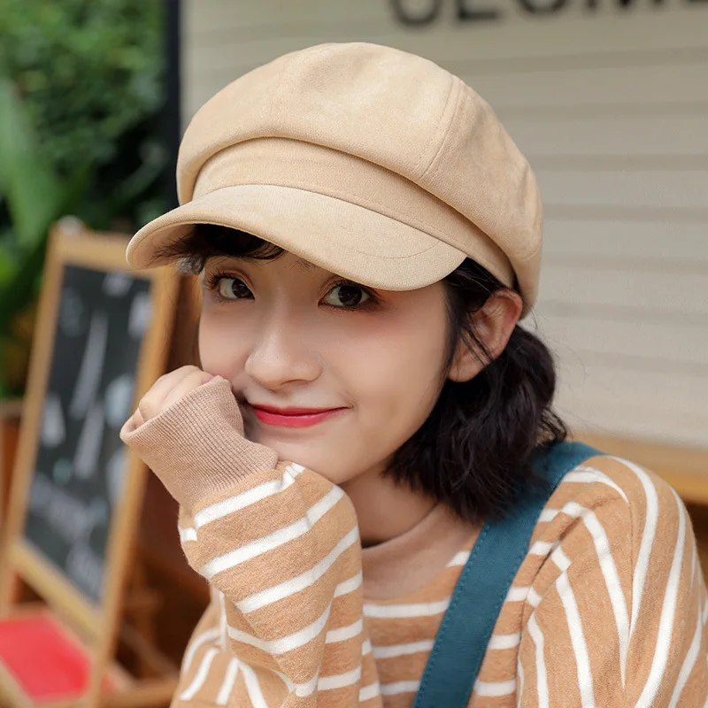 Spring And Summer Women's Beret Retro Newsboy Hat Women's Breathable Cotton Flat Octagonal Hat Artist Painter Hat