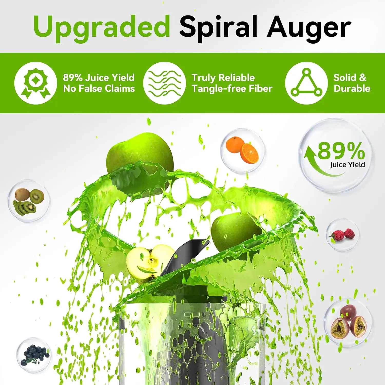تناسب آلات عصارة المضغ البطيء للفواكه والخضروات بالكامل، مزلق تغذية كبير 4.3 بوصة، آلة استخراج العصير بقدرة 250 وات، عصير عالي