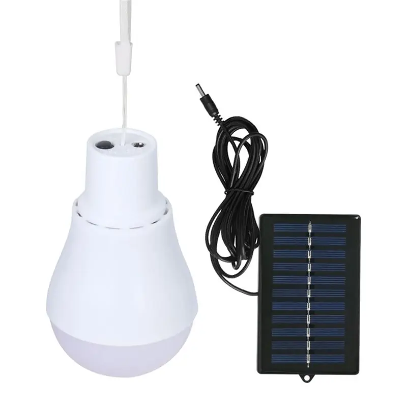 SHGO 2 Pack Solar Light Bulb 12 LED Portable Lamp for Shed Camping Chicken Coop Emergency with Panel