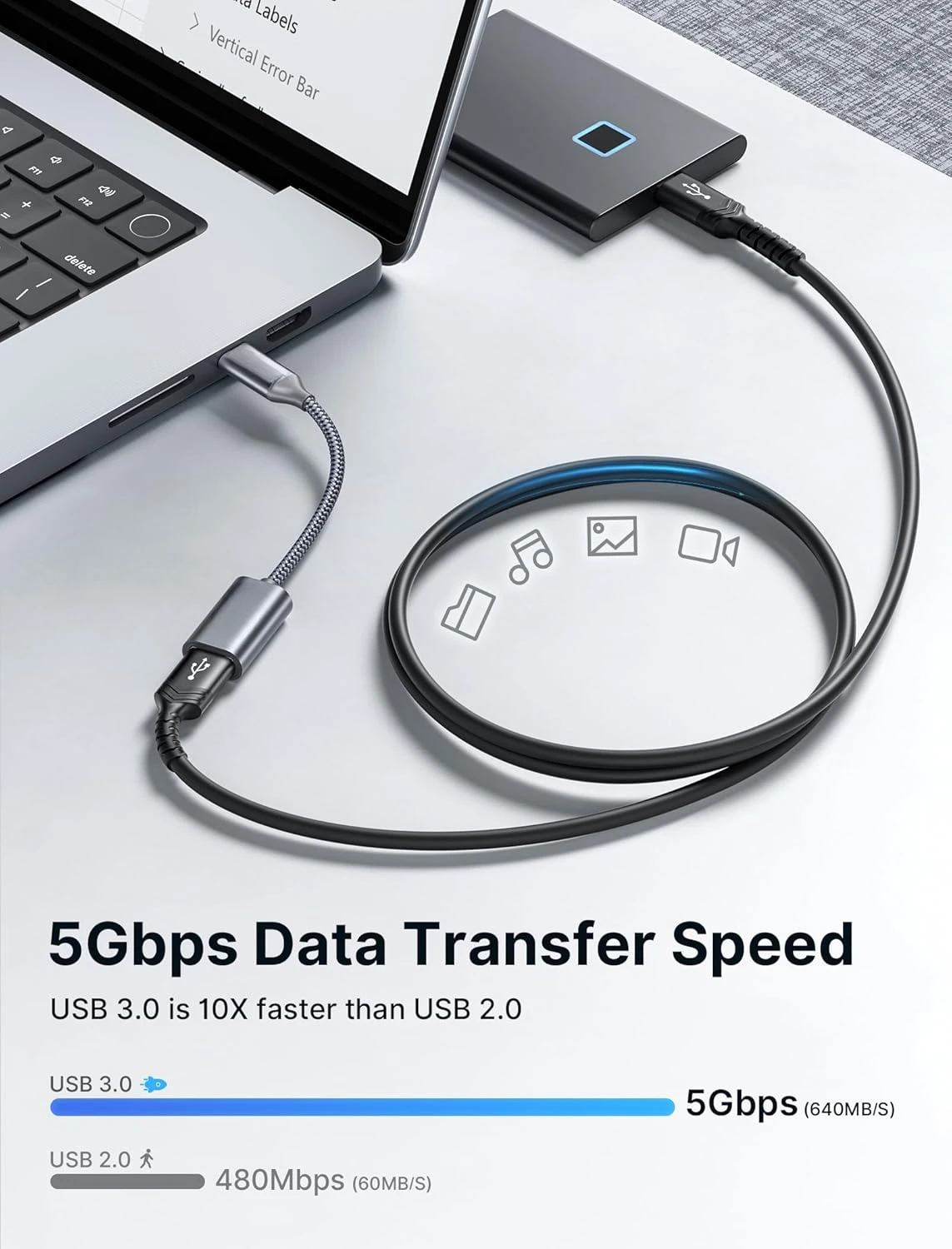 USB C - USB 3.0 어댑터, USB C 남성 - USB 여성 OTG 케이블 - USB 어댑터 호환 가능