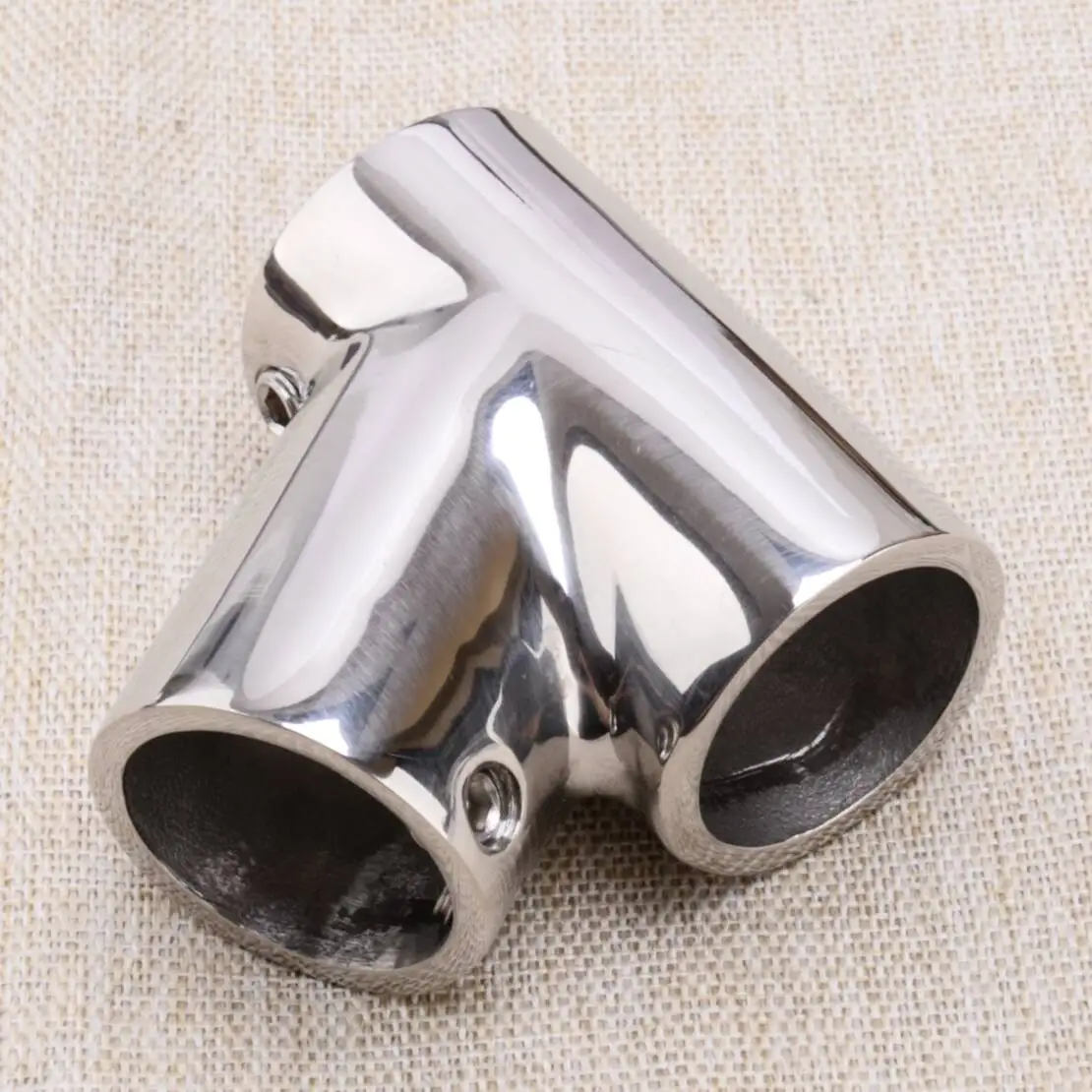 

Silver Stainless Steel Hardware Boat Ship Yacht Motorboat Hand Rail 60 Degree Tee Fittings For 25mm 1" Pipe