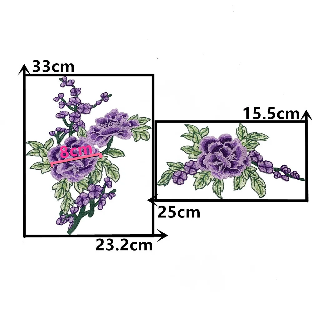 Wholesale sales of 1-10 pieces of purple polyester embroidery DIY colored embroidery sewing lace decorative clothing accessories