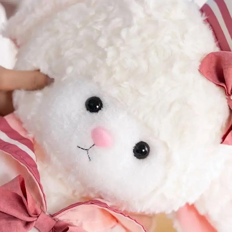 Appease Little Sheep Plush ของเล่น COZY Fluffy การ์ตูนลูกไม้ Bow Tie & Naval Uniform ตุ๊กตาแกะ Gentle เด็ก Companion ของขวัญวันเกิด