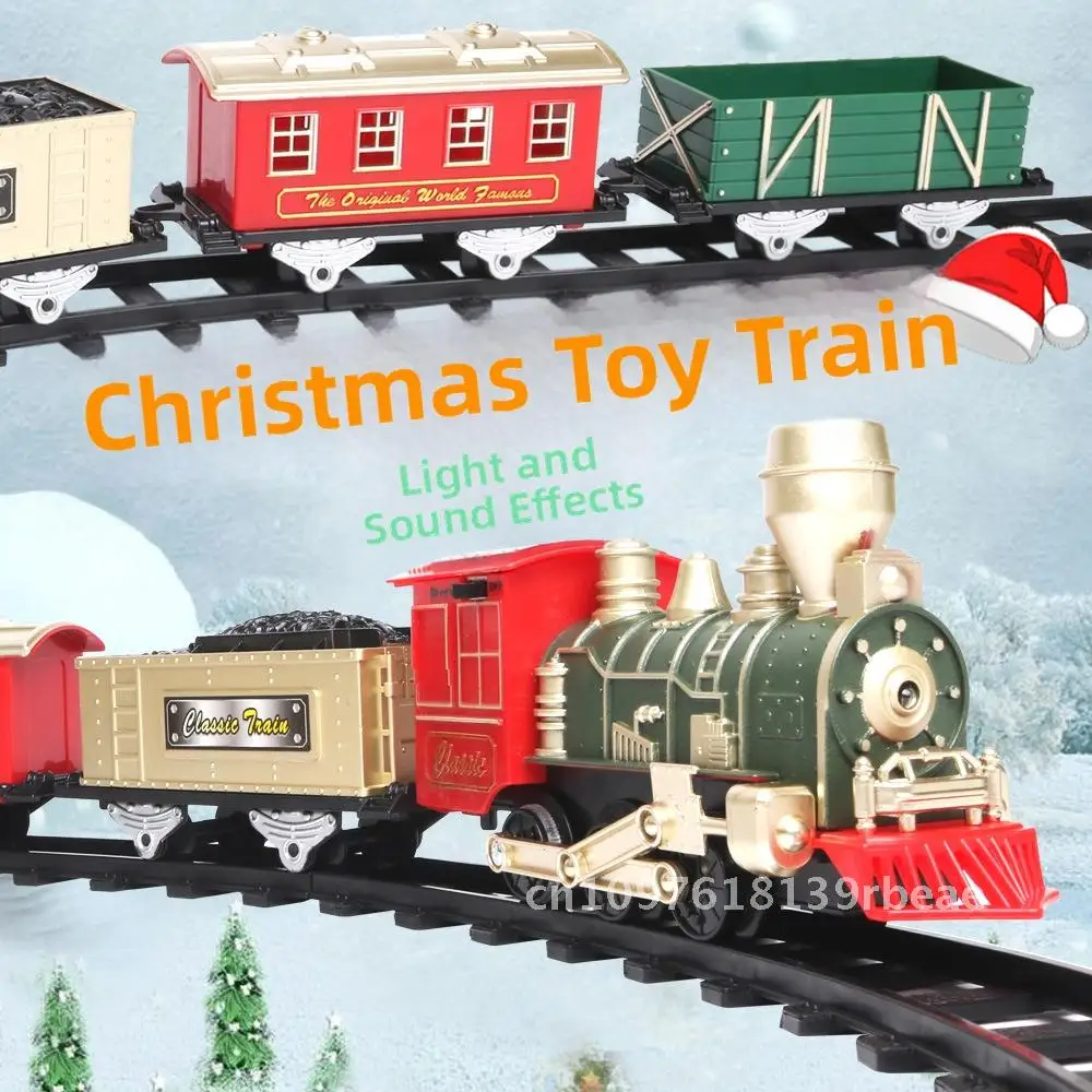 Electric Rail Car Toy Christmas Retro Mini Train Kids Gift Boy Car