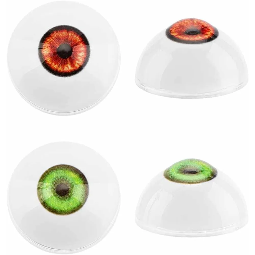 2 Pair Realistic Eyes Big Eyeballs Human Eyes Large Acrylic Eyeballs for Halloween Party Decor Sculptures Props