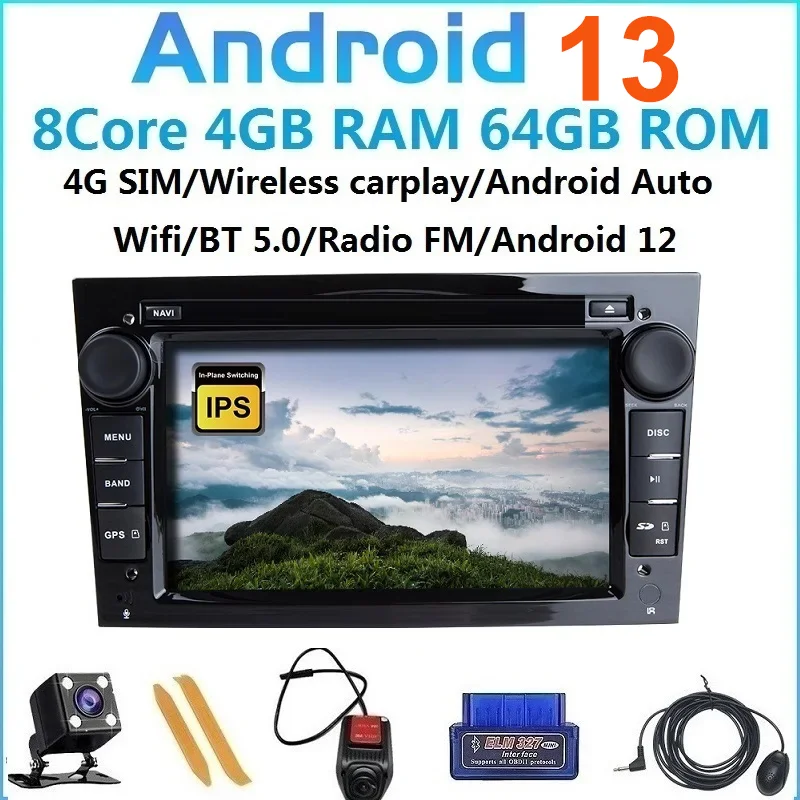 4G SIM Carplay Android 13 Car Radio For Opel Antara Vectra Corsa Vivaro Zafira Meriva Car GPS Stereo Audio Car Play IPS DSP