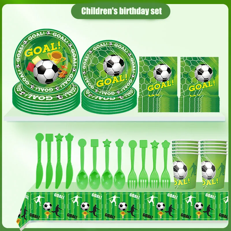 

75pcs Football Theme Boys Kids Favors Cups Plates Happy Birthday Party Tableware Set Decoration Events Supplies