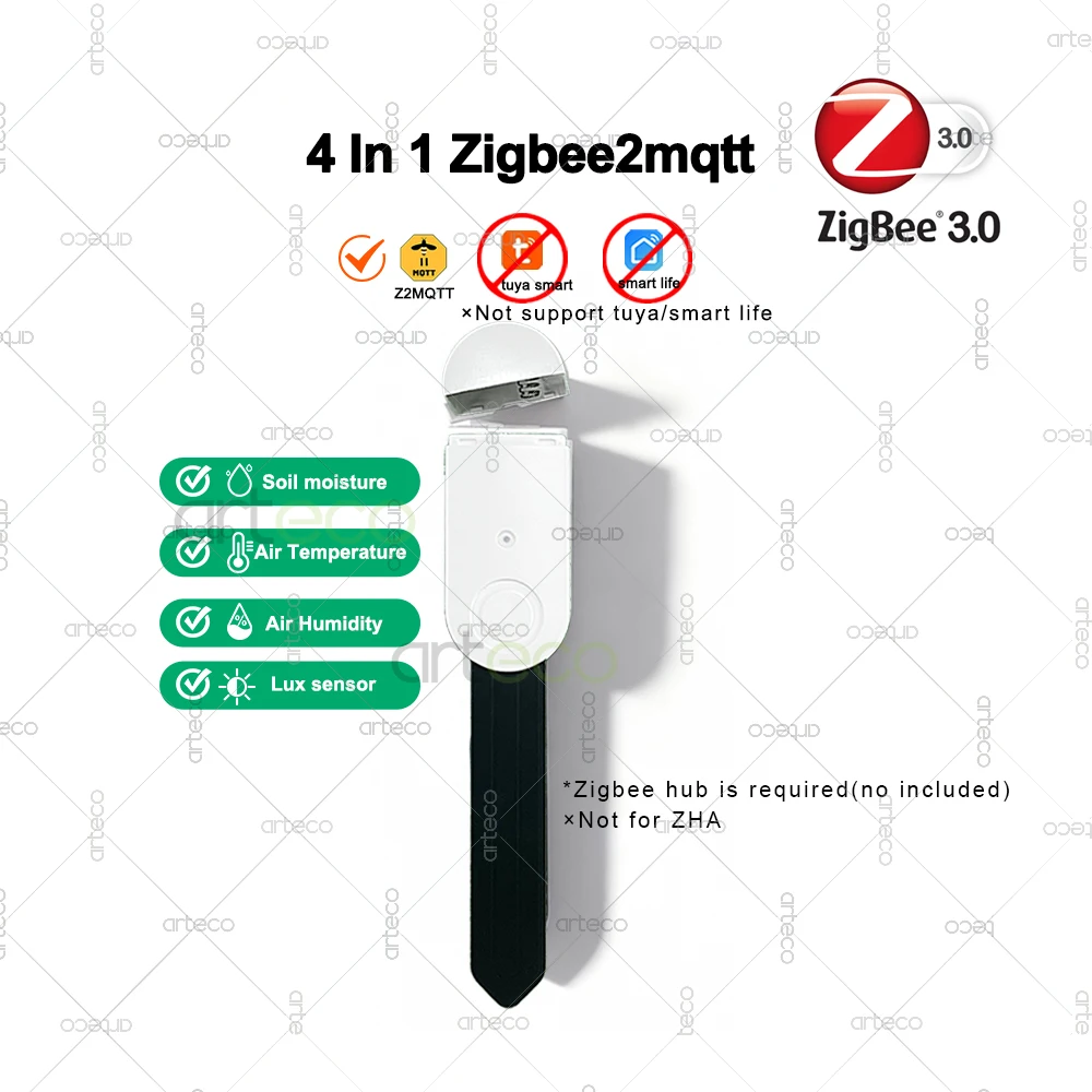 Zigbee Bodemtester Vochtsensor Temperatuur-vochtigheidsmeter Luminantie Vruchtbaarheidsdetector Voor Tuya Smart Life Z2MQTT Automatisering - afbeelding 1
