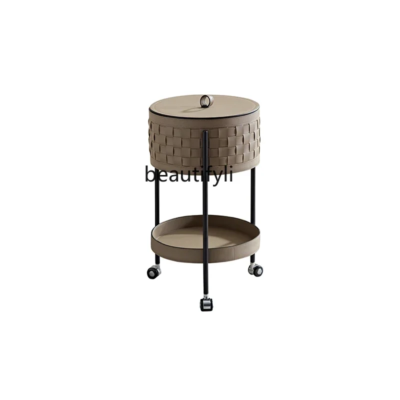 

44Italian Minimalist Sofa round Table Modern Home Living Room Double Storage Corner Table