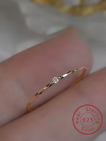 925 Sterling Silver Simplicity Advanced Personalized Wrap Zircon Rings for Women Ring High Quality Gold Color Fine Jewelry