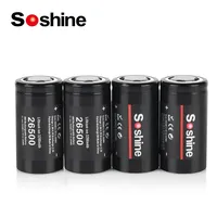 Soshine 3.7V 26500 Rechargeable Batteries 3200mAh Li-ion Battery 26500 Battery Lithium for Flashlight Electric Razor Shaver