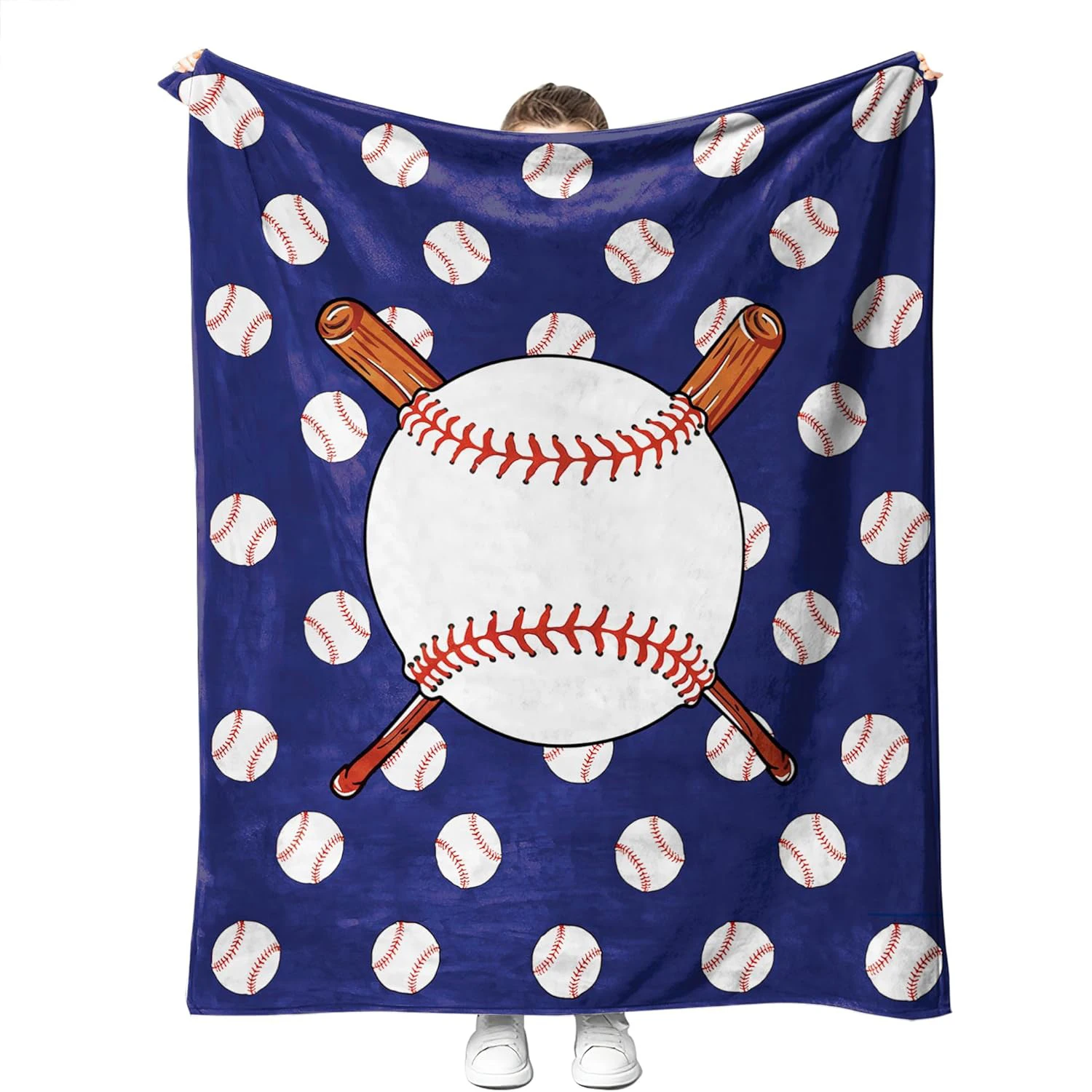 Soft Softball Blanket Girl's Softball Gift Comfortable Flannel Baseball Blanket, Children's Christmas Birthday Gift