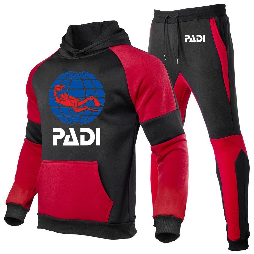2025 Spring And Autumn Man's Premium Street Best Seller Daily Commute Hoodies Scuba driver Padi Logo Print Pants Suits