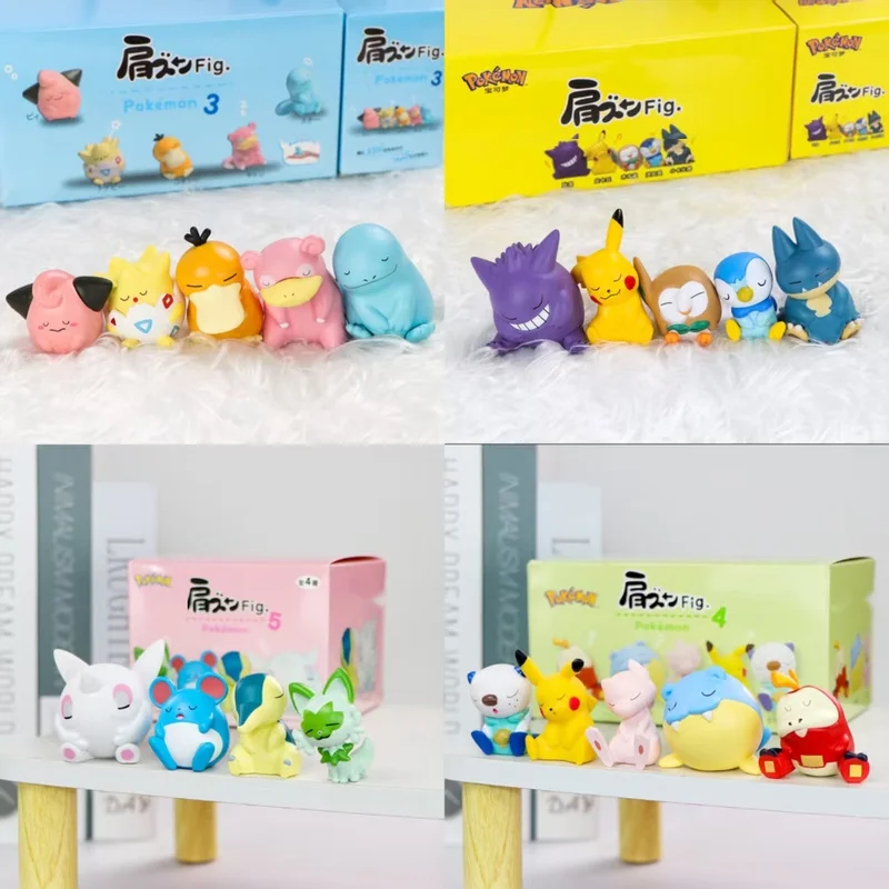 

Фигурки аниме «Покемон», набор игрушек, плечо на плече, слепая коробка, Kawai, ПВХ, экшн-фигурка, статуя, настольные украшения, подарок на день рождения