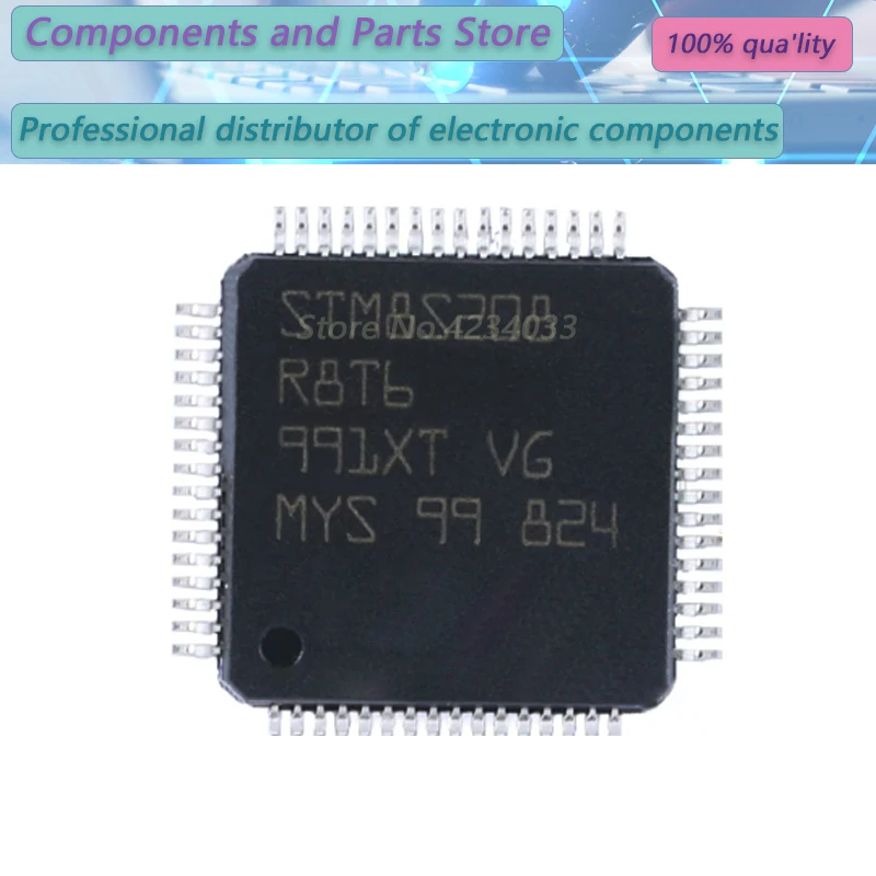 1PCS  STM8S208R8T6  STM8S208R8  STM8S20  QFP64 new100%   STM8 S208R8T6