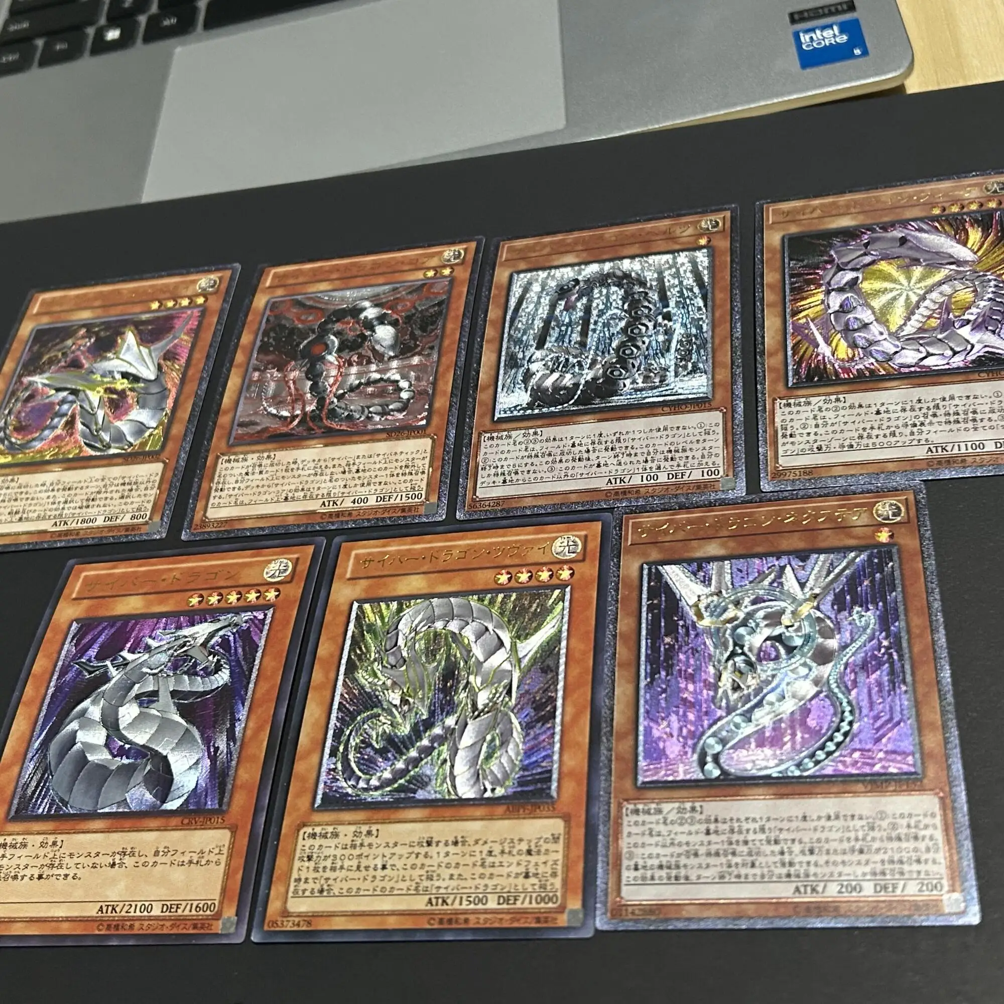 15 Estilos de Yu-Gi-Oh! DIY Hechos a Mano Tarjeta Coleccionable Cyber Dragon Utr Ygo Cyber Dragon Zwei Coarse Flash, Tarjetas de Anime, Juguetes de Regalo