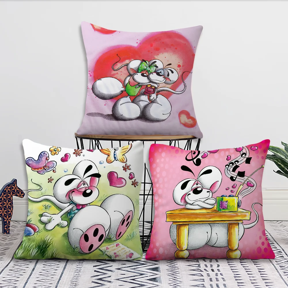 

Cartoon D-Diddl rat Decoration Room Home Sofa living Office Car Nordic Simplicity Pillow Cover