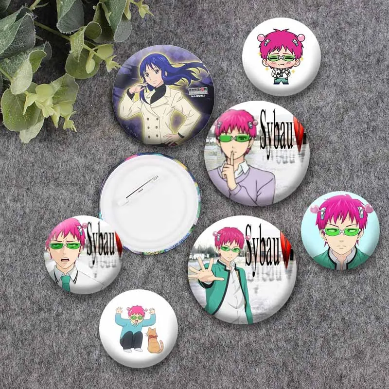 The Disastrous Life of Saiki K Anime Badge Funny Cartoon Character Kusuo Saiki Lapel Pins Fashion Cartoon Brooch for Collar Bag