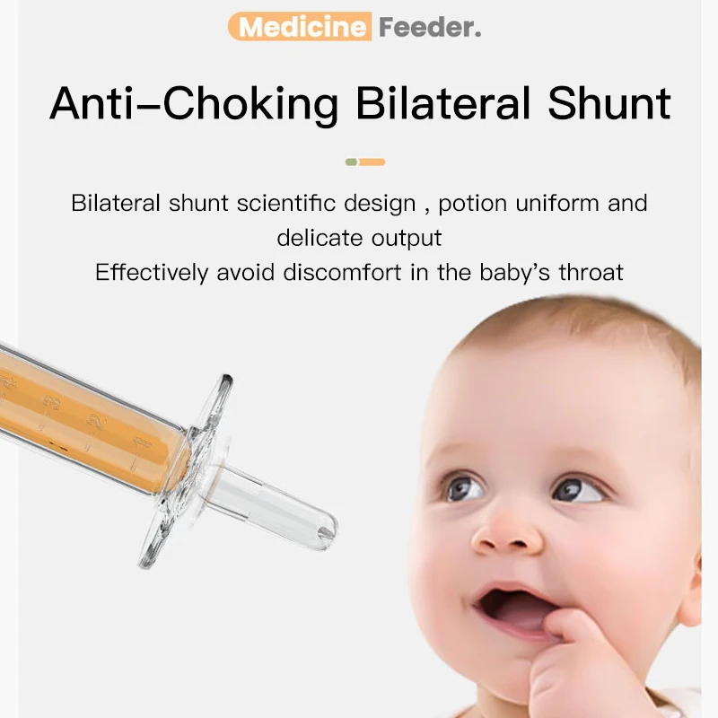 5ml Anti Choking Baby Medicine Dispense Syringe Pacifier Silicone Baby Medicine Feeder Feeding Juice Liquid Food